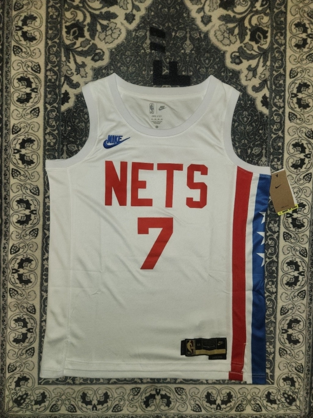 Kevin Durant Brooklyn Nets Retro Throwback Printed Swingman Jersey Men Siz M NWT